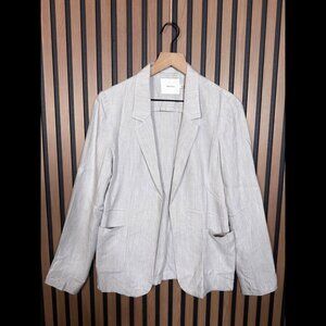 Talula Blazer Jacket 4 / S Womens Gray Open Front Pockets Jacket
